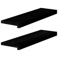 vidaXL Pervaz 2 buc lemn masiv de maro-negru 70x20x2 cm