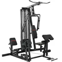 SPORTNOW Stație de forță Fitness cu bară lat Butterfly, 65kg greutăți, cablu, până la 120kg | Aosom Romania