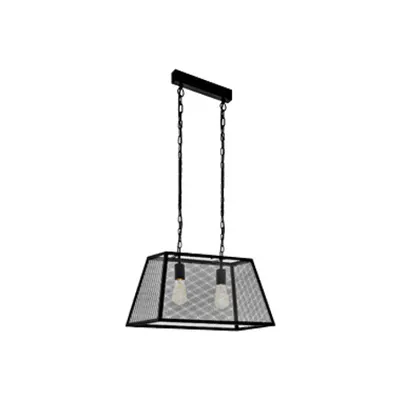 Pendant luminaire Calanna 2x60W black IP20
