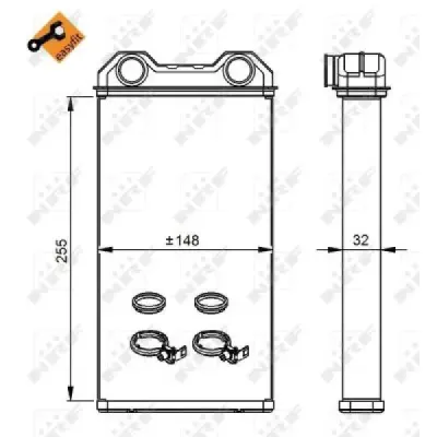 Schimbator caldura, incalzire habitaclu NRF 54300