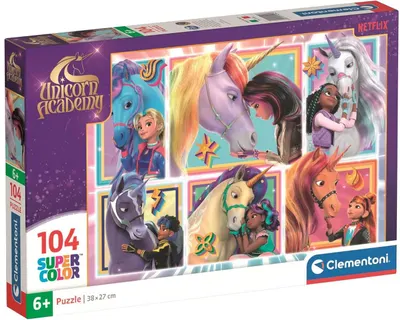 Puzzle Clementoni pentru copii cu 104 piese - Academia Unicornilor (varianta 3)