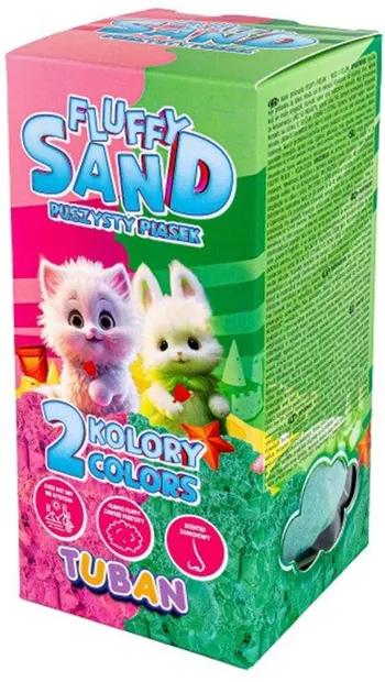 Nisip pufos pentru modelat Tuban - Roz și verde, 2 x 70 g