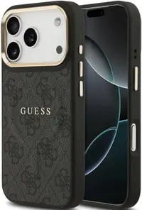 Husă Guess - 4G Gold Frame, iPhone 17 Pro, MagSafe, negru