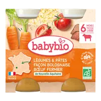 Piure bio de legume si paste in stil Bolognaise +6 luni, 2 x 200g, BabyBio