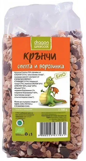 Crocant cu speltă și merișoare, 300 g, Dragon Superfoods