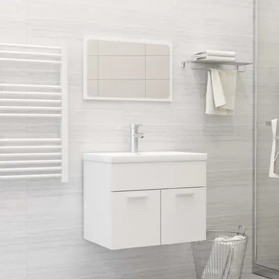 Gossi set mobilier de baie, 2 piese, alb, pal