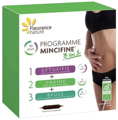 Mincifine Program de slăbire 3 în 1, 30 fiole, Fleurance Nature