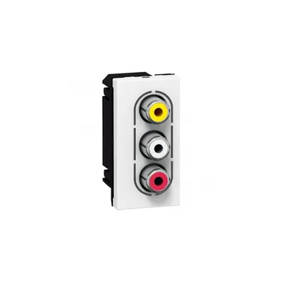 3 x RCA priza Mosaic - 1 module - alb