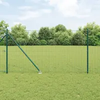 vidaXL Gard European cu Vârfuri 25 x 1,2 m Oțel cu strat de PVC Verde
