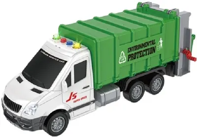 Raya Toys Garbage Truck - Camion de gunoi - Mașină cu cartele de sortare, muzică și lumini, 1:16