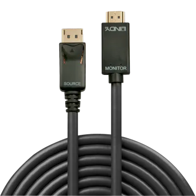 Cablu Displayport la HDMI 4K30Hz 2m T-T Negru, Lindy L36922