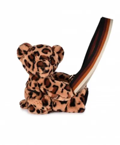 Jucarie de plus, Doudou, Ursulet, geanta crossbody, Leopard, 30 cm