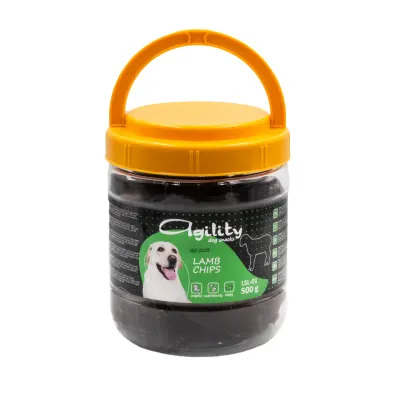 AGILITY Chipsuri, XS-XL, Miel, găletușa recompense câini, 500g