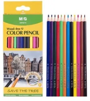 Creioane colorate M&G Woodfree - 12 culori