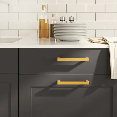 vidaXL Mânere de dulap, 10 buc., auriu, 160 mm, oțel inoxidabil