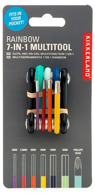 Instrument multifuncțional Kikkerland - Rainbow, 7 în 1