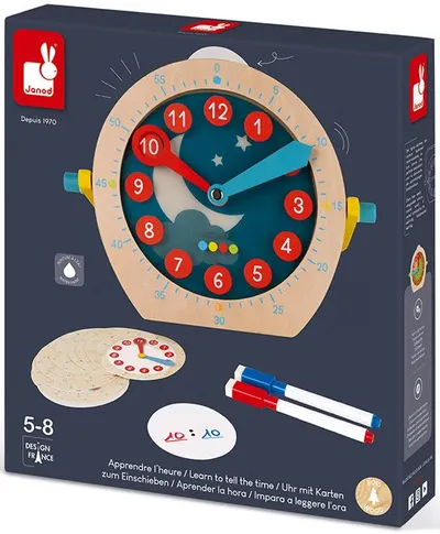Joc pentru copii Janod - Ceas de lemn Essentiel