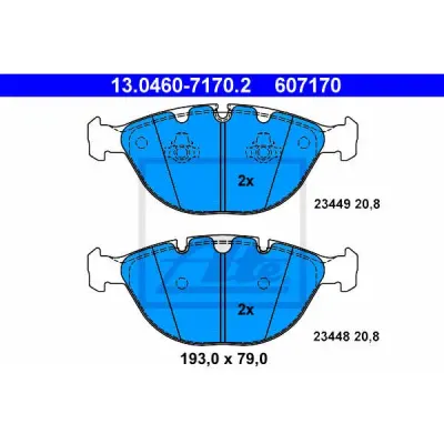 Set placute frana, frana disc ATE 13.0460-7170.2