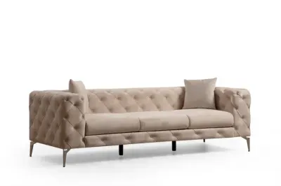 Canapea fixa COMO, 3 locuri, ecru, 237x90x70 cm