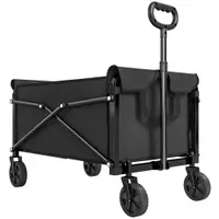 Outsunny Cărucior de Grădină 80L Pliabil cu Mâner Reglabil, din Metal și Țesătură Oxford, 78x47.5x92 cm, Negru | Aosom Romania