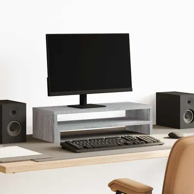 vidaXL Suport de monitor, gri sonoma, 54x22x15 cm, lemn prelucrat
