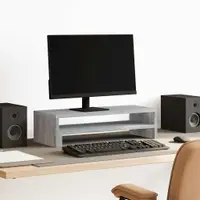 vidaXL Suport de monitor, gri sonoma, 54x22x15 cm, lemn prelucrat