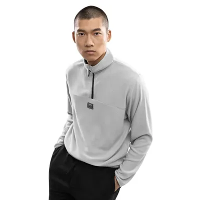 Pulover fleece subțire pentru bărbați Limestone Gri Perlat