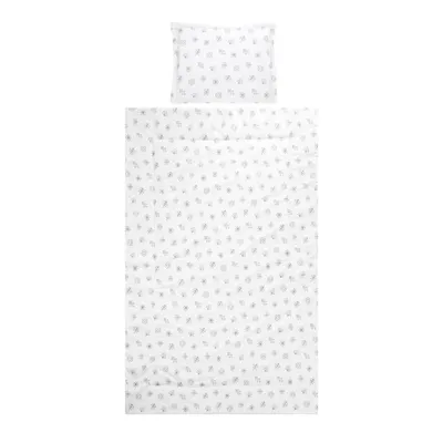 Set lenjerie pat 3 piese bumbac ranforce Cosy Abstract Leaves Grey Beige