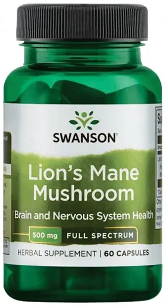 Lion's Mane Mushroom, 500 mg, 60 capsule, Swanson