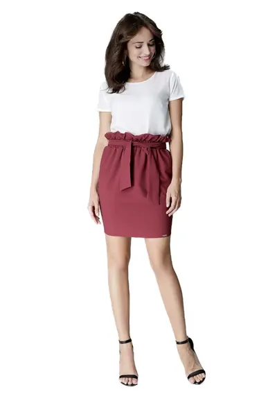 Fusta mini dama - Estride - Burgundia - Rosu