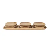Platouri Compartimentate, Lemn de Fag, 60 x 21 x 2.5 cm, 7 Bucati
