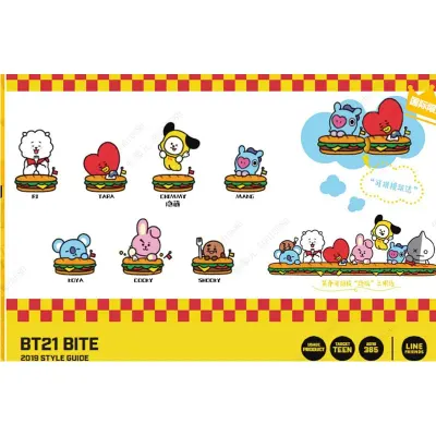 Figurina surpriza MINISO, seria BT21 Burger Party Series Surprise Box
