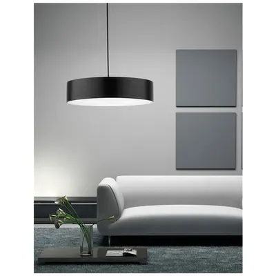 Lampa suspendata FINEZZA Metal & Acrylic Diffuser Mat Negru Outside Mat Alb Inside Negru Fabric Wire LED E27 3x12 Wat 230 Volt IP20 Fara bec