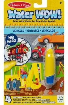 Carte de colorat reutilizabila cu apa. Vehicule