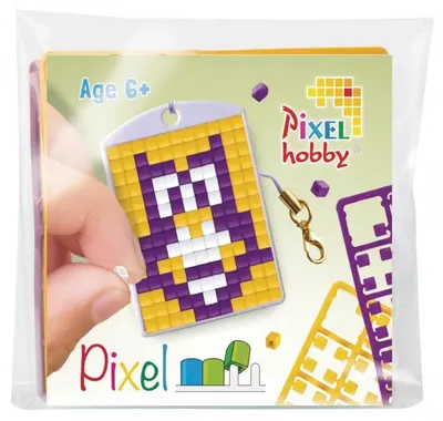 Mosaic cu pixeli Pixelhobby - Breloc cu bufniță