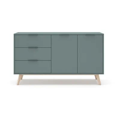 Comodă verde prăfuit 140x81x40 cm Pisco – Marckeric
