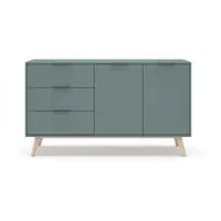 Comodă verde prăfuit 140x81x40 cm Pisco – Marckeric