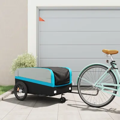 Gossi remorca pentru biciclete, negru si albastru, 45 kg, fier