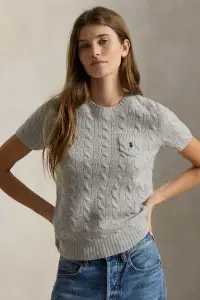 Polo Ralph Lauren pulover cu mânecă scurtă pentru femei din lână