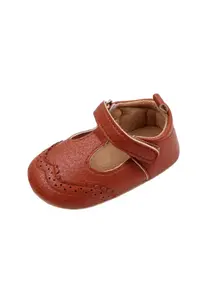 Pantofi Model Suzy - Piele ecologica - Fete - Velcro - Maro