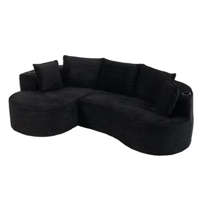 Bogesofa din catifea reiată, Negru | Aosom Romania