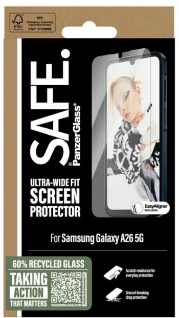 Protector de sticlă PanzerGlass - Safe, Galaxy A26, transparent