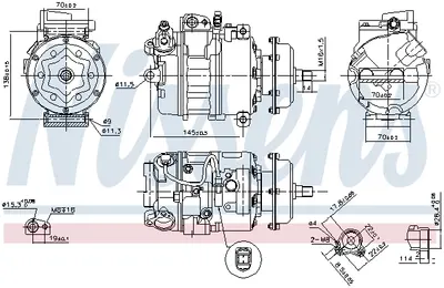 Compresor climatizare aer conditionat potrivit VW CALIFORNIA T5 CAMPER, MULTIVAN T5, PHAETON, TOUAREG, TRANSPORTER T5 2.5D 3.0D 5.0D 10.02-05.10