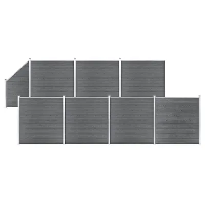 Gossi set panouri gard, 7 patrate + 1 oblic, gri, 1311x186 cm, wpc