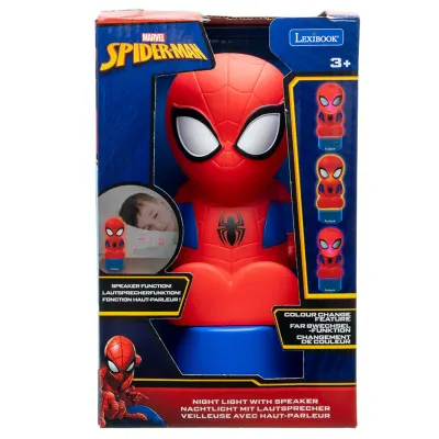 Lampa de veghe cu lumini LED si difuzor, Lexibook, Spiderman