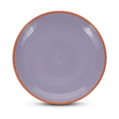 Farfurie portocalie/mov pentru desert din gresie ø 18 cm Duo – ONA