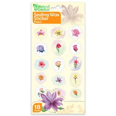 Abtibilduri imitatie sigiliu, Avenir, Natural Creation, Flori, 18 bucati