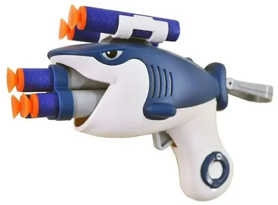 Pistol cu săgeți din burete Raya Toys - Rechin, alb