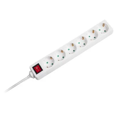 Prelungitor 6 cai cu intrerupator 1.5M( 3G1.5MM2) alb V-TAC SKU-8768