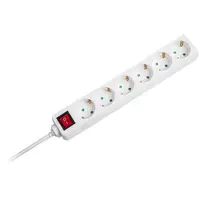 Prelungitor 6 cai cu intrerupator 1.5M( 3G1.5MM2) alb V-TAC SKU-8768